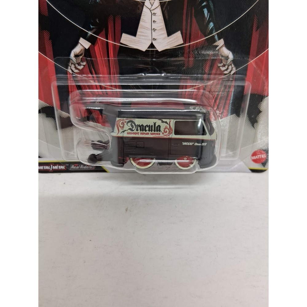 Hot Wheels Dracula Volkswagen T1 Panel Bus Universal Monsters Real Riders Black